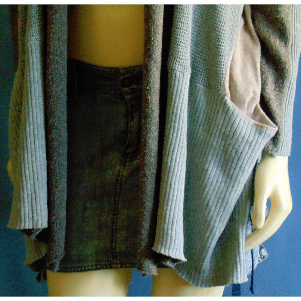 Sparrow Hi Lo Patchwork Open Cardigan PL - Picture 8 of 9